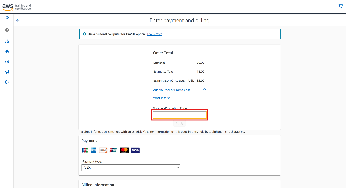 Nhập voucher Pearson VUE